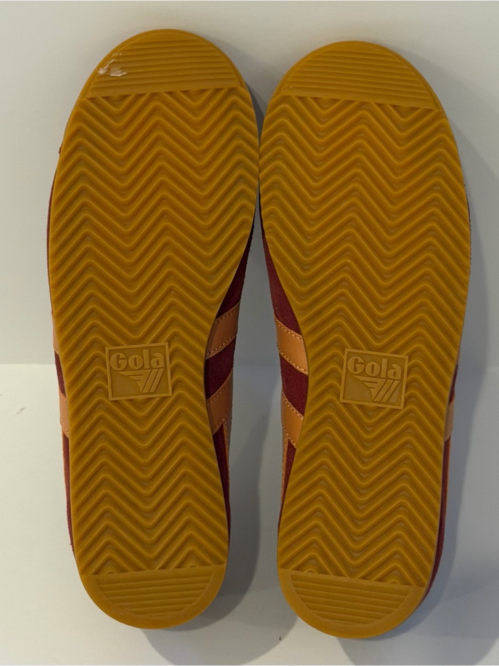 Gola Women’s Red Suede Trainer with Orange Stripes - NWOT - Picture 5 of 8